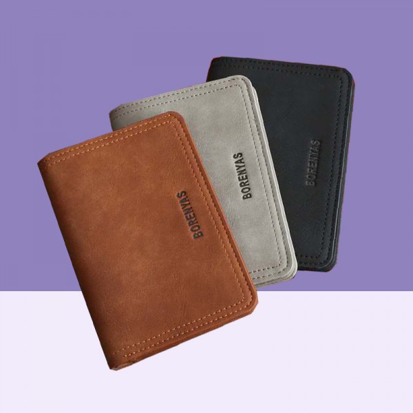 Men's wallet short driver's license wallet snap vertical silver bag zipper pocket wallet vintage silver bag 