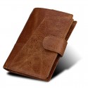  top leather men's wallet Vintage men's wallet RFID European and American fashion wallet real pickup bag 
