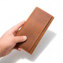 Cross border exclusive retro top leather men's thin wallet handbag multifunctional long mobile phone card buckle Wallet 