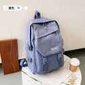 College style neutral simple label student schoolbag  autumn new high-capacity Junior High School Student Backpack
