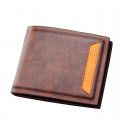 Wallet men's short European and American walletmen multi card holder card bag fashion solid color wallet horizontal style can put driver's license 