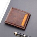 Wallet men's short European and American walletmen multi card holder card bag fashion solid color wallet horizontal style can put driver's license 