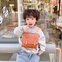 Children's bag  spring and summer new retro British color contrast baby backpack handsome little boy Mini Backpack