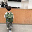 Trendy cool boys Backpack NEW kindergarten schoolbag printed logo canvas travel snack bag Korean children's backpack
