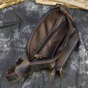 Vintage Leather Waist Bag men's crazy horse leather chest bag with earphone hole out messenger bag multi-functional men's bag 9415 