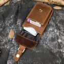 European and American men's leather waist bag Crazy Horse Leather Men's wear belt hanging bag leather mobile phone bag 2087 
