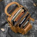 Leather Men's One Shoulder Messenger Bag Crazy Horse Leather personalized waist bag outdoor sports mobile phone bag multi-function three-purpose