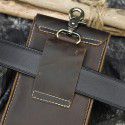 Leather Men's waist bag Crazy Horse Leather double-layer belt hanging bag leather sports mobile phone bag 2080 
