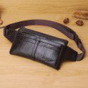 Leather waist bag multifunctional money collection waist bag for men and women multi compartment change mobile phone bag leather messenger bag chest bag 