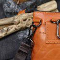 Men's leather waist bag crazy horse leather fashion messenger bag wearing belt hanging bag head leather small messenger bag mobile phone bag 