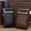 Little dolly Leather Men's 7-inch mobile phone waist bag wearing leather belt Mini messenger single shoulder mini small bag Pendant 