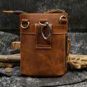 Crazy Horse Leather Men's waist bag head leather belt bag Single Shoulder Bag Small Single Shoulder Messenger Bag 