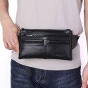 Leather waist bag multifunctional money collection waist bag for men and women multi compartment change mobile phone bag leather messenger bag chest bag 