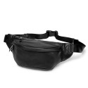  new top leather waist bag men's leather chest bag messenger bag mobile phone bag multifunctional Korean single shoulder bag 