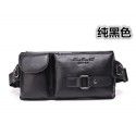 Xiaoduoli leather waist bag men's first layer cowhide mobile phone bag multifunctional waist bag Korean chaomen's messenger chest bag 