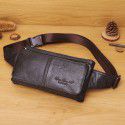 Leather waist bag multifunctional Messenger Bag Mini chest bag multi compartment change waist bag leather mobile phone waist bag certificate bag 