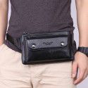 Xiaoduoli Leather Men's waist bag multifunctional mobile phone waist bag leisure cowhide Korean version trendy men's chest Bag Messenger Bag 