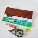 genuine leather pencil bag college style Retro Leather manual zero wallet handbag student stationery box storage bag pencil case