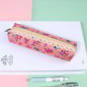 Forest style elegant pen bag Korean stationery bag canvas retro broken flower dot pen bag pencil bag student supplies