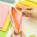 6-color Mini cute small fresh long wave point candy color pencil bag primary and secondary school children's pencil bag stationery bag