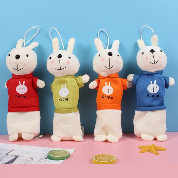 Creative cartoon rabbit Pencil Bag Plush pencil bag Korean primary school student pencil bag children's Day gift stationery wholesale