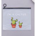 Creative multiple cactus pen bags, ring file bags, translucent student supplies, lovely storage bags, direct sale by manufacturers