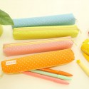 6-color Mini cute small fresh long wave point candy color pencil bag primary and secondary school children's pencil bag stationery bag