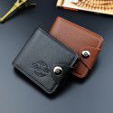 New men's wallet men's short fashion simple European and American magnetic buckle multi Card Wallet large capacity litchi pattern Wallet 