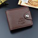 New men's wallet men's short fashion simple European and American magnetic buckle multi Card Wallet large capacity litchi pattern Wallet 