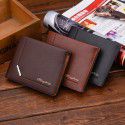 Wholesale fashion men's short embossed wallet horizontal multi card position wallet card bag manufacturer spot wholesale