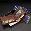 Menbense new men's wallet short multifunctional fashion leisure iron edge draw card wallet directly supplied by the manufacturer