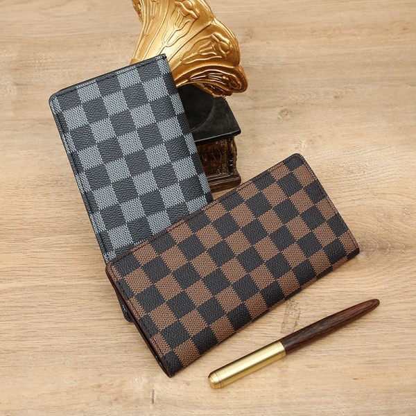 Factory stock  Plaid Long Wallet simple and fashionable men's wallet large capacity multi Card Wallet