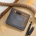  new men's foreign trade wallet Korean retro multifunctional zipper color matching wallet men's wallet wholesale