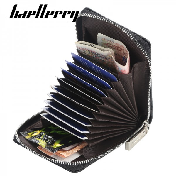 Baellerry men's organ card bag spot Pu certificate Bag Fashion zipper multi card position zero wallet wholesale
