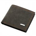 Men's short wallet with zipper retro cross border men's wallet US dollar bag multi card position soft leather wallet factory