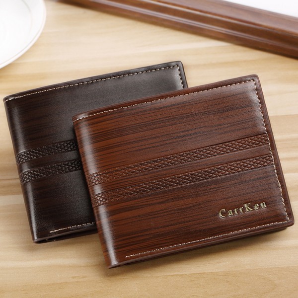 Cross border supply new thin men's short leisure wallet walletmen multi card three fold loose leaf Wallet