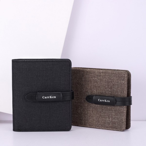 2020 new men's short wallet walletmen Canvas Wallet horizontal multifunctional three fold drawstring card bag