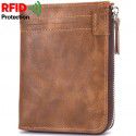Cash wish men's Wallet New zipper zero wallet short men's bag retro anti RFID