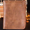 Cash wish men's Wallet New zipper zero wallet short men's bag retro anti RFID