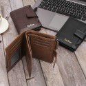 Men's new zipper short folding buckle wallet multi card position fashion vertical mini card zero wallet men