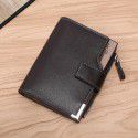 New right angle leisure men's wallet short vertical multifunctional card bag zipper buckle 30% off wallet wholesale