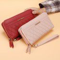  new women's Long Wallet Korean version simple double zipper popular change bag multi card wallet card bag