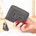 Cute hot selling new small wallet women's short zipper wallet Korean cute cat Mini key change