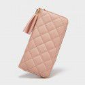  new zero wallet women's purse tassel Lingge Long Wallet multi compartment handbag women's bag lattice