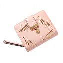  new Korean Short wallet women's zipper buckle hollowed out leaf wallet wallet wallet card bag manufacturer wholesale