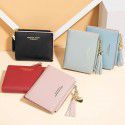  new wallet women's short Korean fashion vertical cross fringe zipper zero wallet spot wholesale