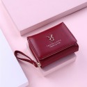  new women's wallet PU leather short Mini zipper zero wallet cartoon three fold buckle card bag