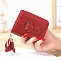 Cute hot selling new small wallet women's short zipper wallet Korean cute cat Mini key change
