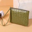 Foreign trade change bag female  crocodile Mini zipper Card Coin Wallet Bag Pu solid color handbag