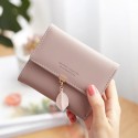  leaf small fresh women's wallet female short student cute Korean version three fold multifunctional change Wallet